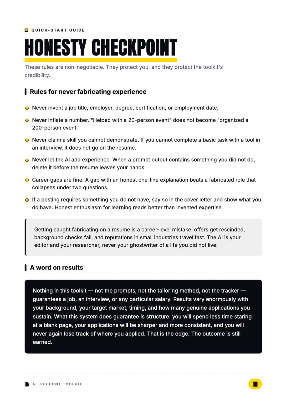 The honesty checkpoint — rules for never fabricating