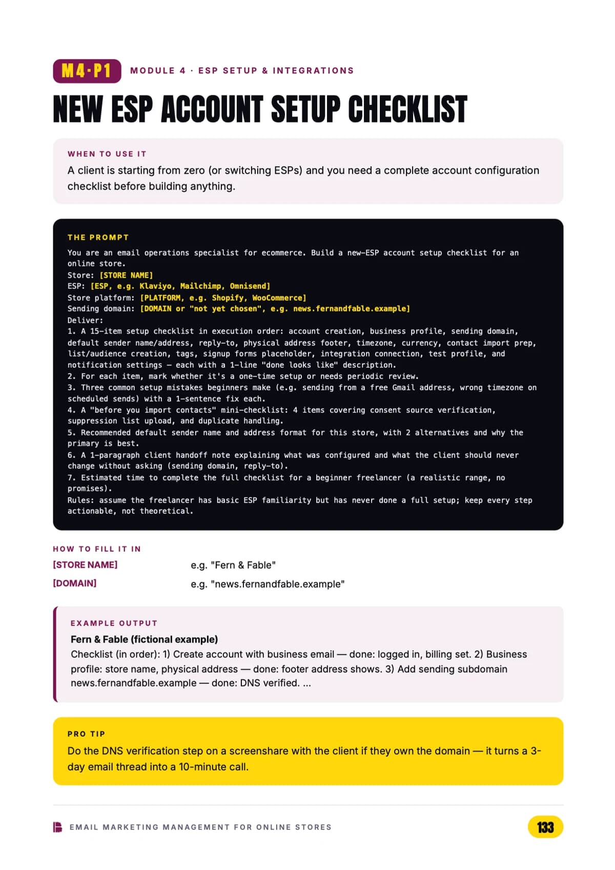 ESP setup & integrations — Module 4